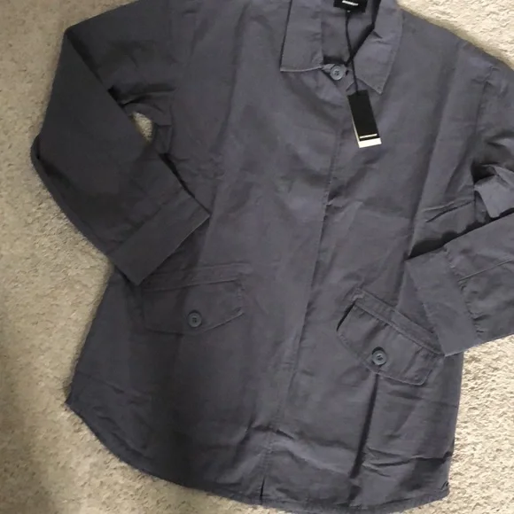 Monrow Shirt Shacket Mechanic Utility Trucker Jacket Gray Button Down New